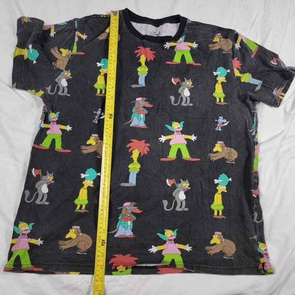 The Simpsons Adults Large Black All Over Print Shirt Krusty The Clown Casual - Picture 7 of 8